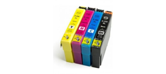 Complete set of 4 Remanufactured EPSON T288XL High Capacity Colours Compatible Inkjet Cartridges